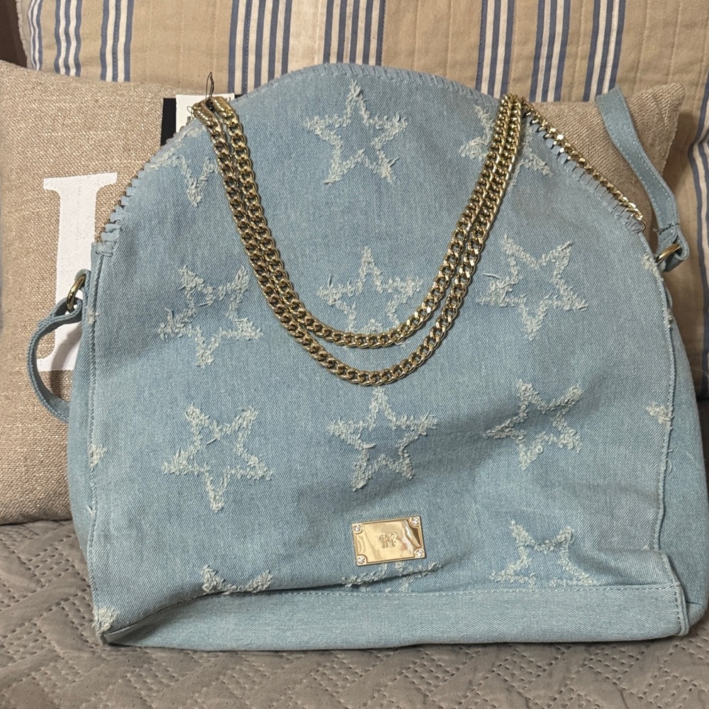 INC International Concepts Light Blue Star Shoulder Bag